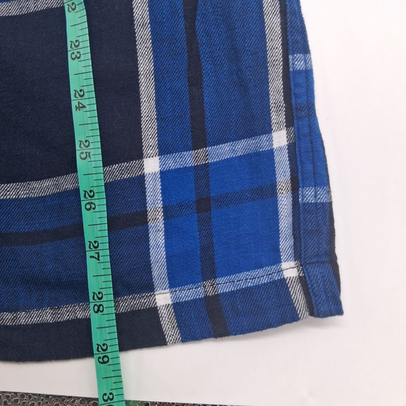 American Eagle Outfitters Men’s Medium Blue Plaid Flannel Button Up Shirt - Picture 7 of 8